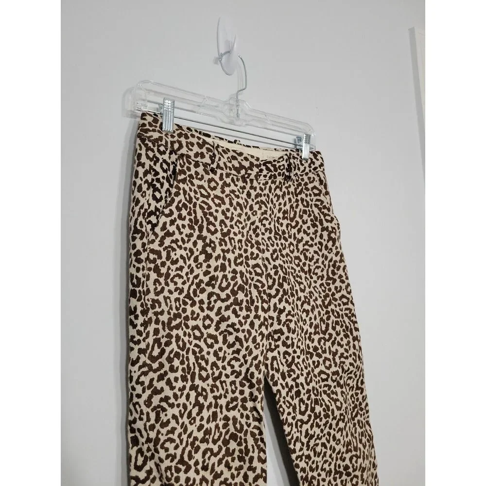 J Crew Women's Pants Size‎ 00 Leopard Print Capri